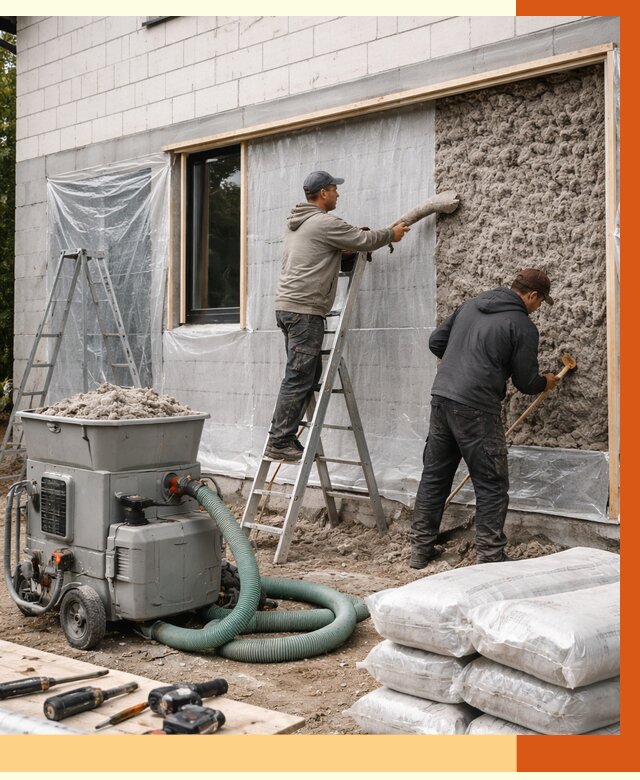 Утепление дома из газобетона эковатой в Петрозаводске от 4568 руб./м2 | ТепломастерПтр
