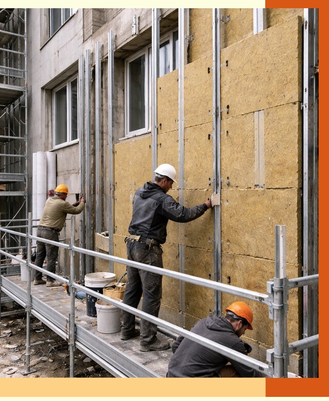 Утепление вентилируемого фасада в Петрозаводске от 5684 руб/м2 — монтаж и утепление вентфасад | ТепломастерПтр